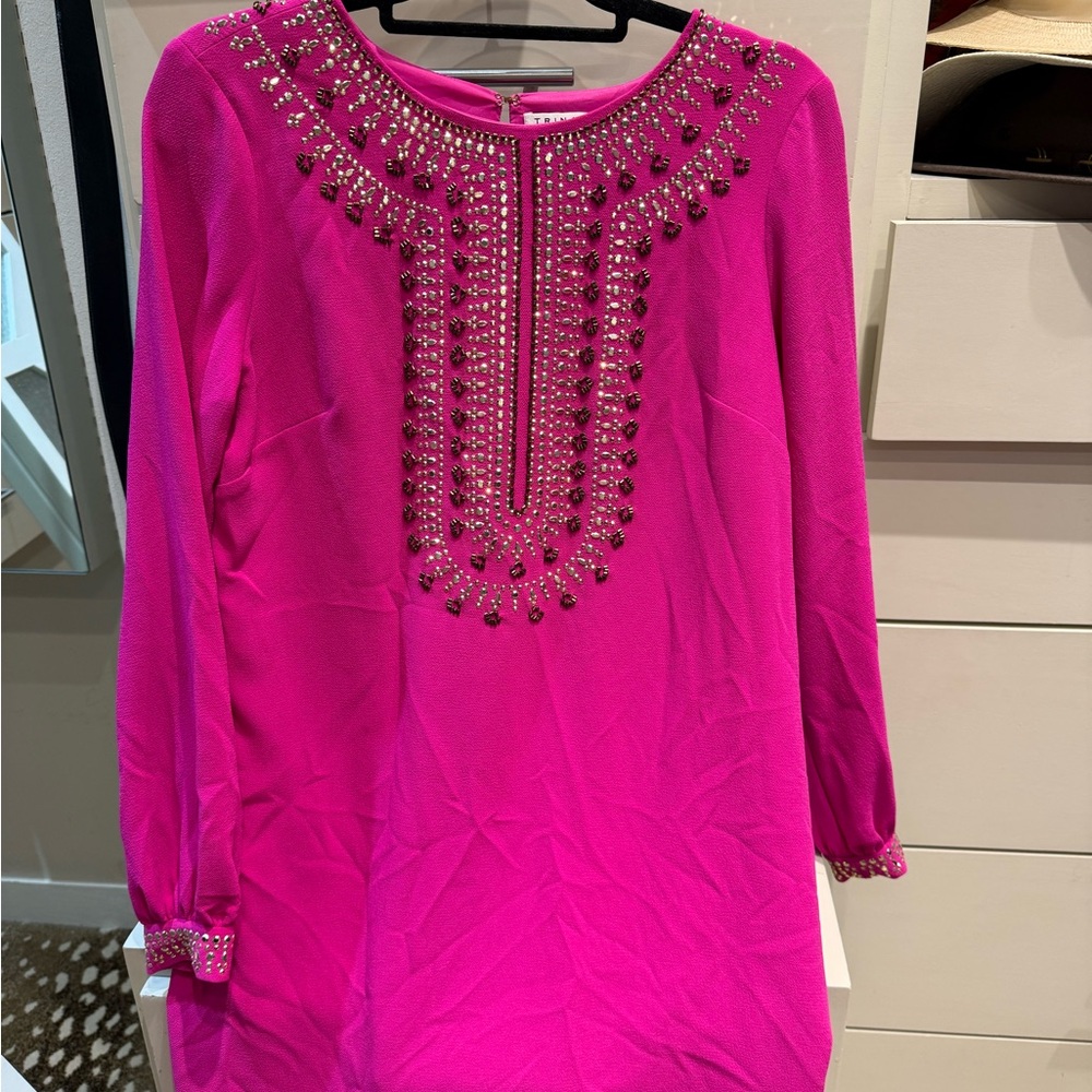 Pink Embellished Trina Turk Tunic Dress. Perfect condition. Worn once!